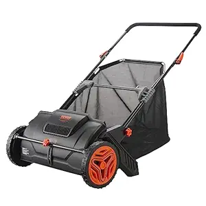 VEVOR Push Lawn Sweeper, Various specifications, Leaf & Grass Collector, Strong Rubber Wheels & Heavy Duty Thickened Steel Durable to Use with Large Capacity. Mesh Collection Hopper Bag, Spinning Brushes